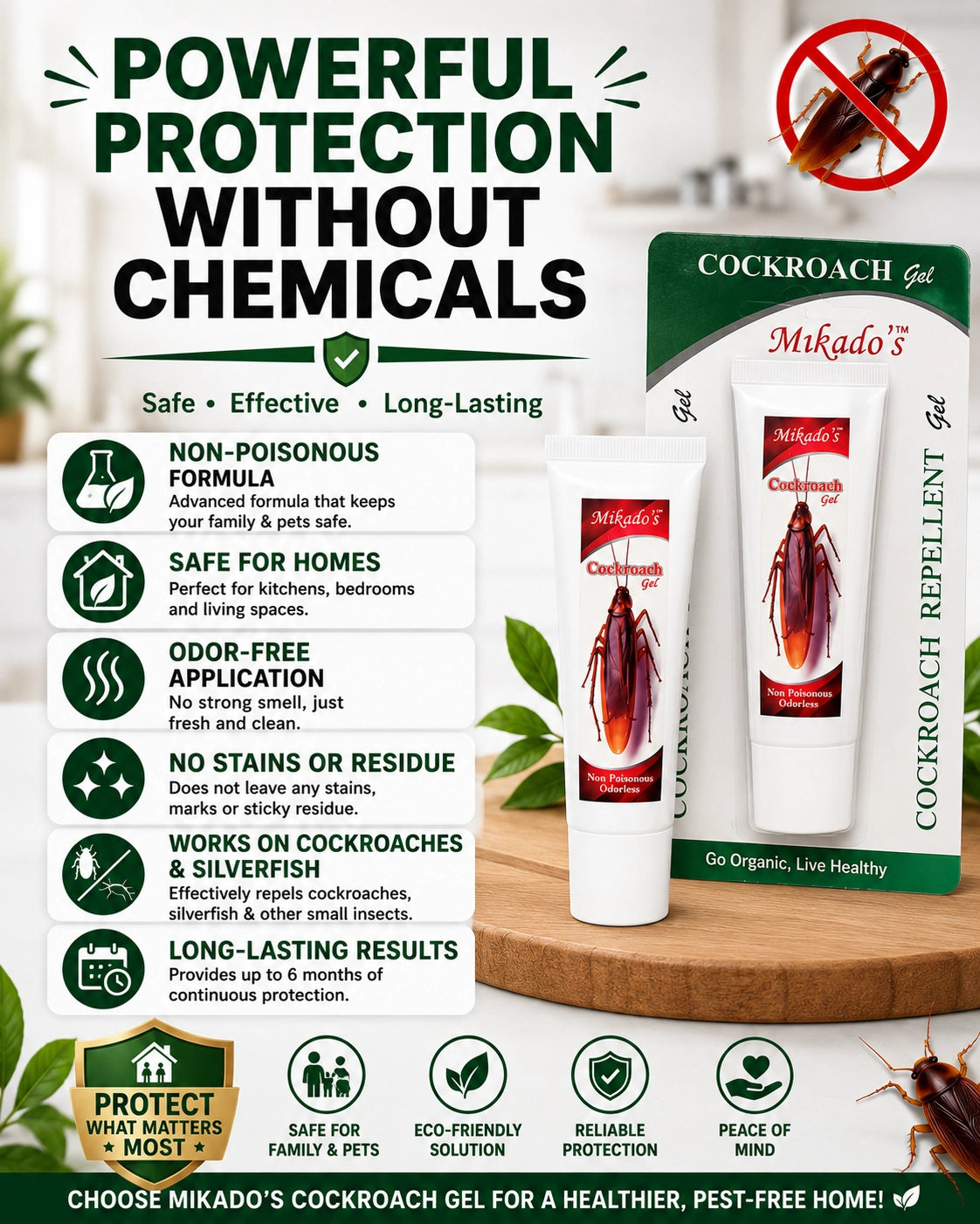 Cockroach Repellent Gel | Non-Toxic & Long-Lasting