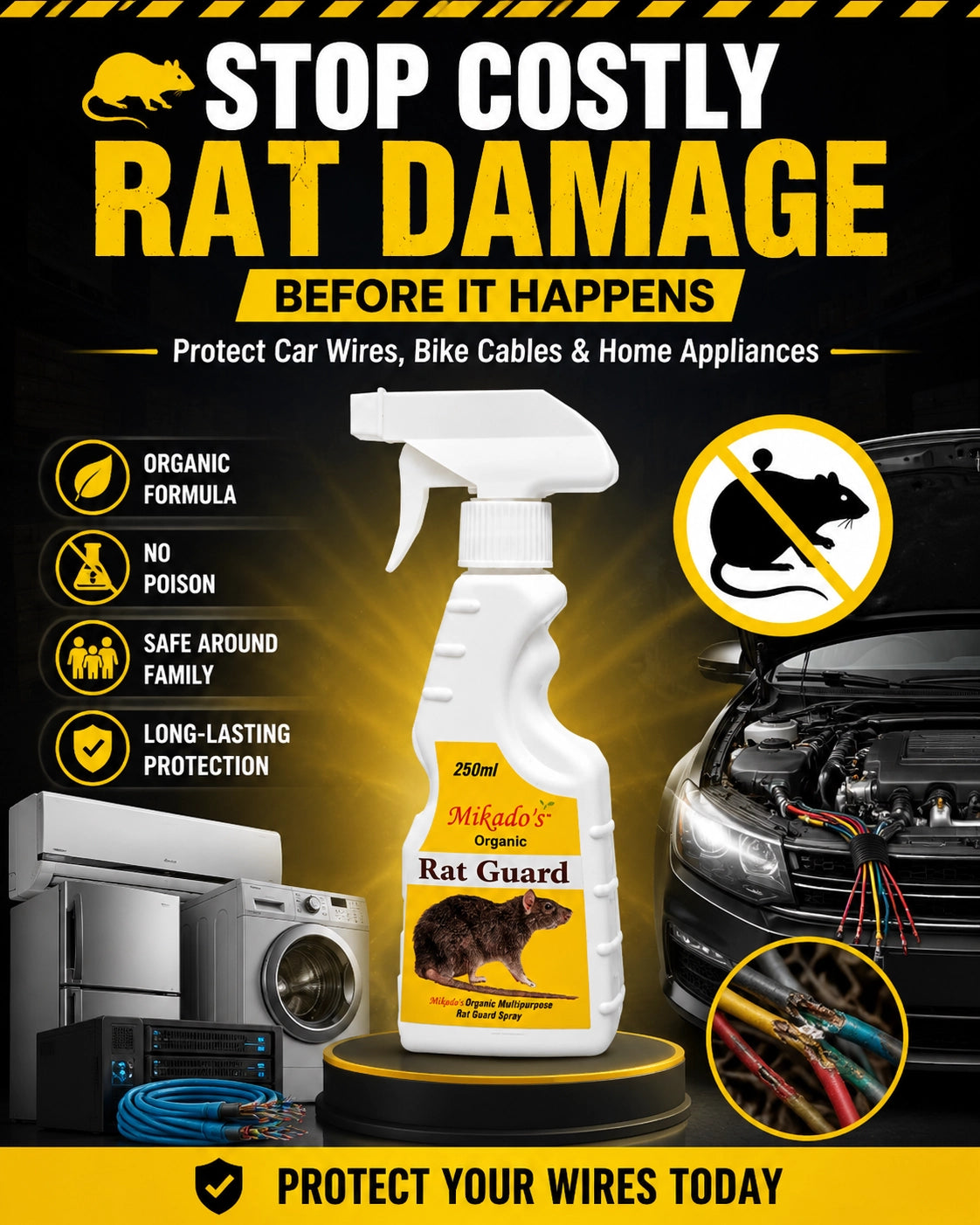 Rat Guard Spray 250ML | Anti Rat Repellent